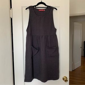 Pyne & Smith No 32 Pinafore Sz S Heavyweight Grey Linen EUC Like New